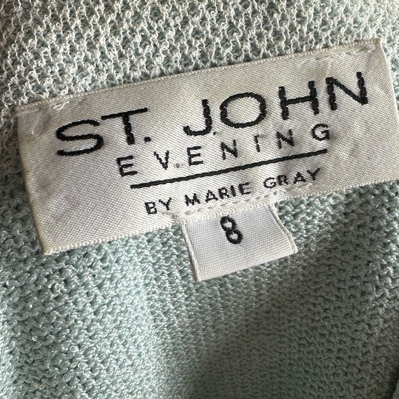 St. John Evening Santana Knit Coquette Sequin Pearl Crystal Embellished Jacket 8 - Picture 14 of 15